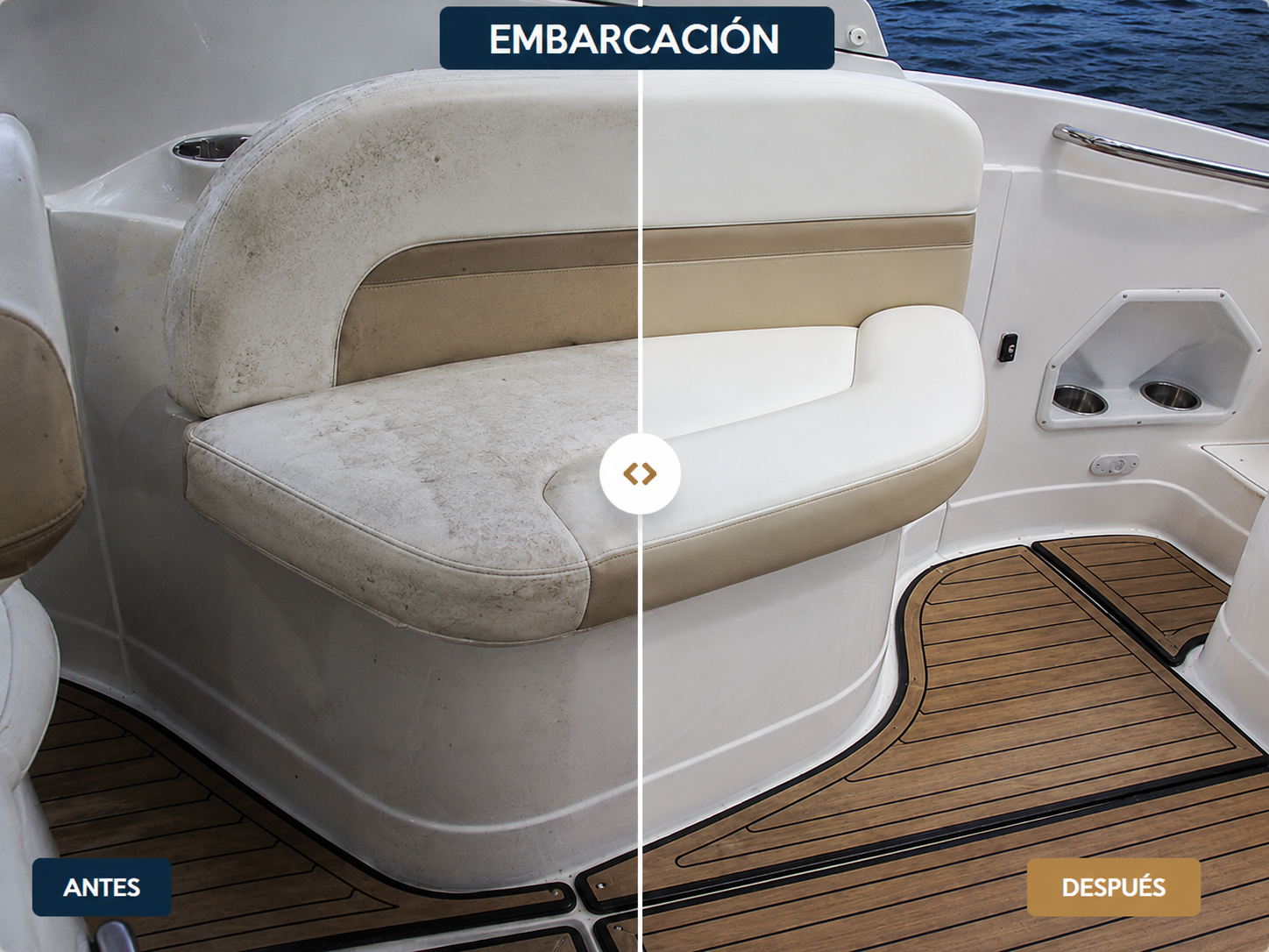 Limpieza de tapicería de embarcación